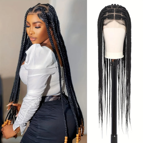 38'' Knotless Box Braided Wigs for Women - Full Double Lace